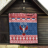 Personalized Serbia Christmas Eagle Quilt Srecan Bozic Tee - Wonder Print Shop