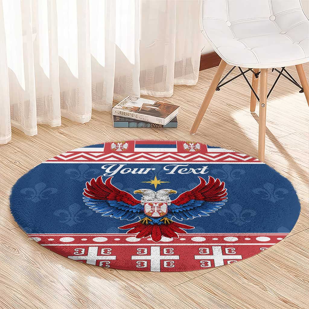 Personalized Serbia Christmas Eagle Round Carpet Srecan Bozic Tee - Wonder Print Shop