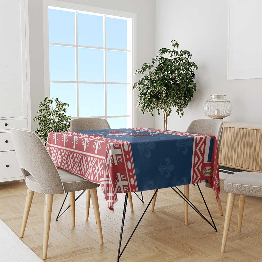 Personalized Serbia Christmas Eagle Tablecloth Srecan Bozic Tee - Wonder Print Shop