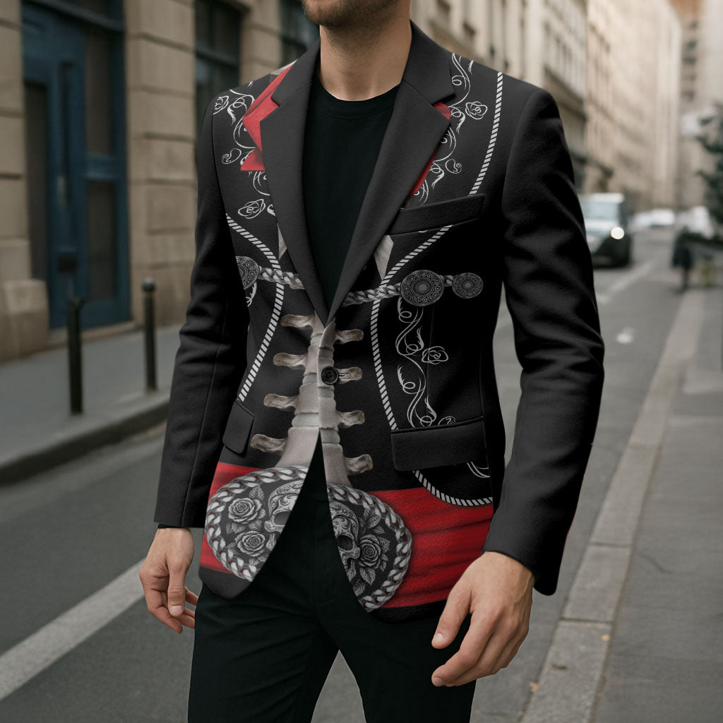 Mexico Dia de los Muertos Blazer Mexican Mariachi Skeleton Style