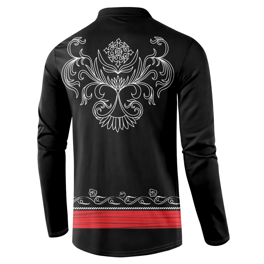 Mexico Dia de los Muertos Button Sweatshirt Mexican Mariachi Skeleton Style