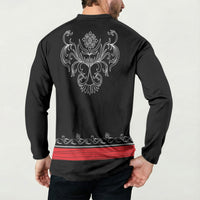 Mexico Dia de los Muertos Button Sweatshirt Mexican Mariachi Skeleton Style