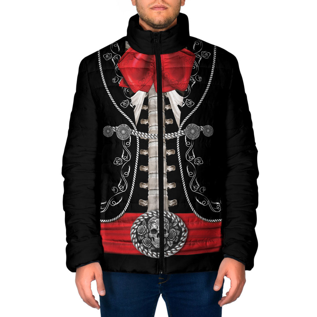 Mexico Dia de los Muertos Padded Jacket Mexican Mariachi Skeleton Style