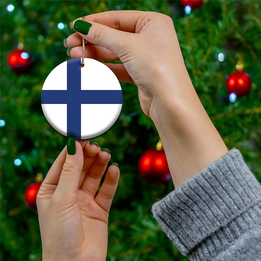 Finland Ceramic Ornament Flag Color Inspiration