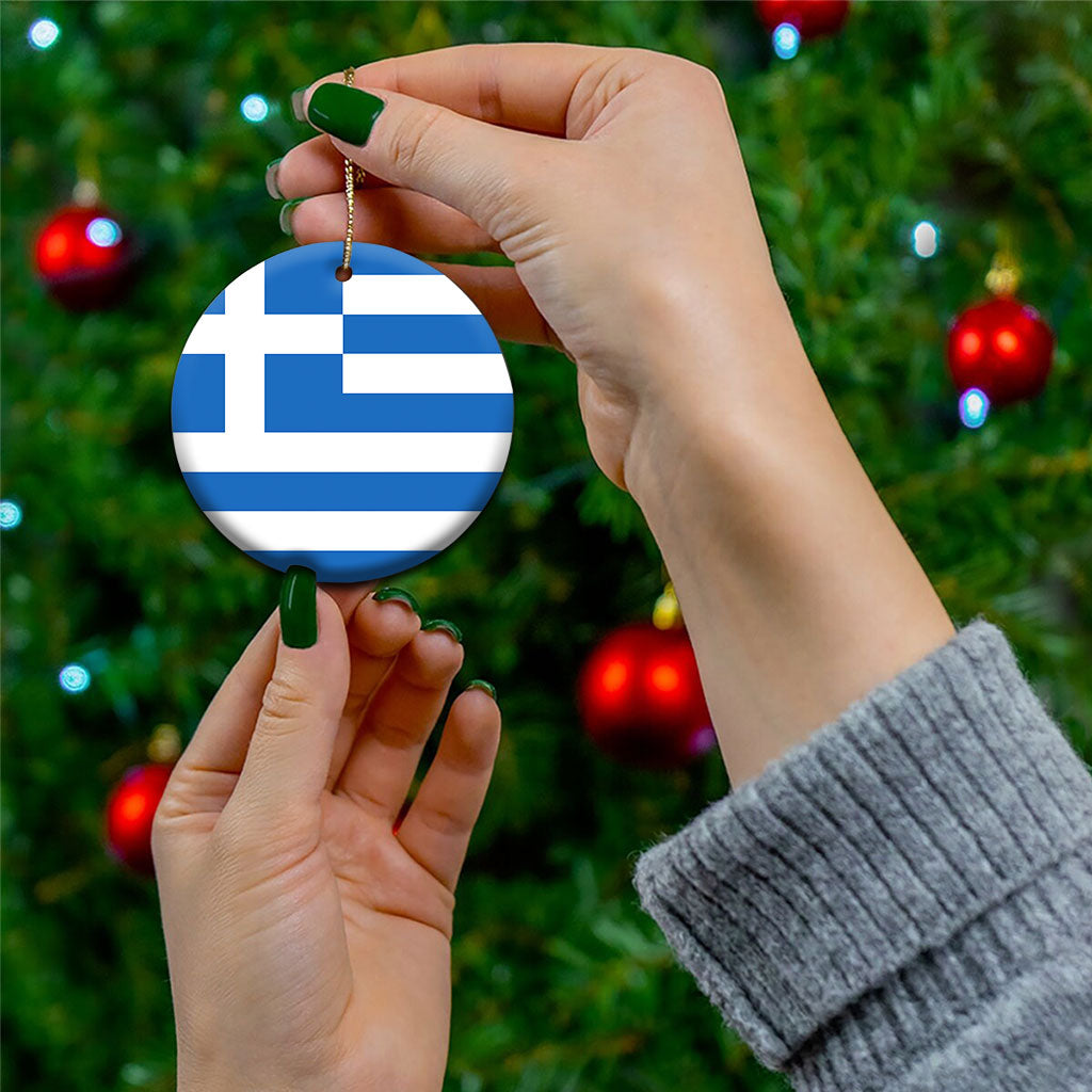 Greece Ceramic Ornament Flag Color Inspiration
