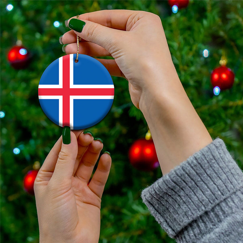 Iceland Ceramic Ornament Flag Color Inspiration
