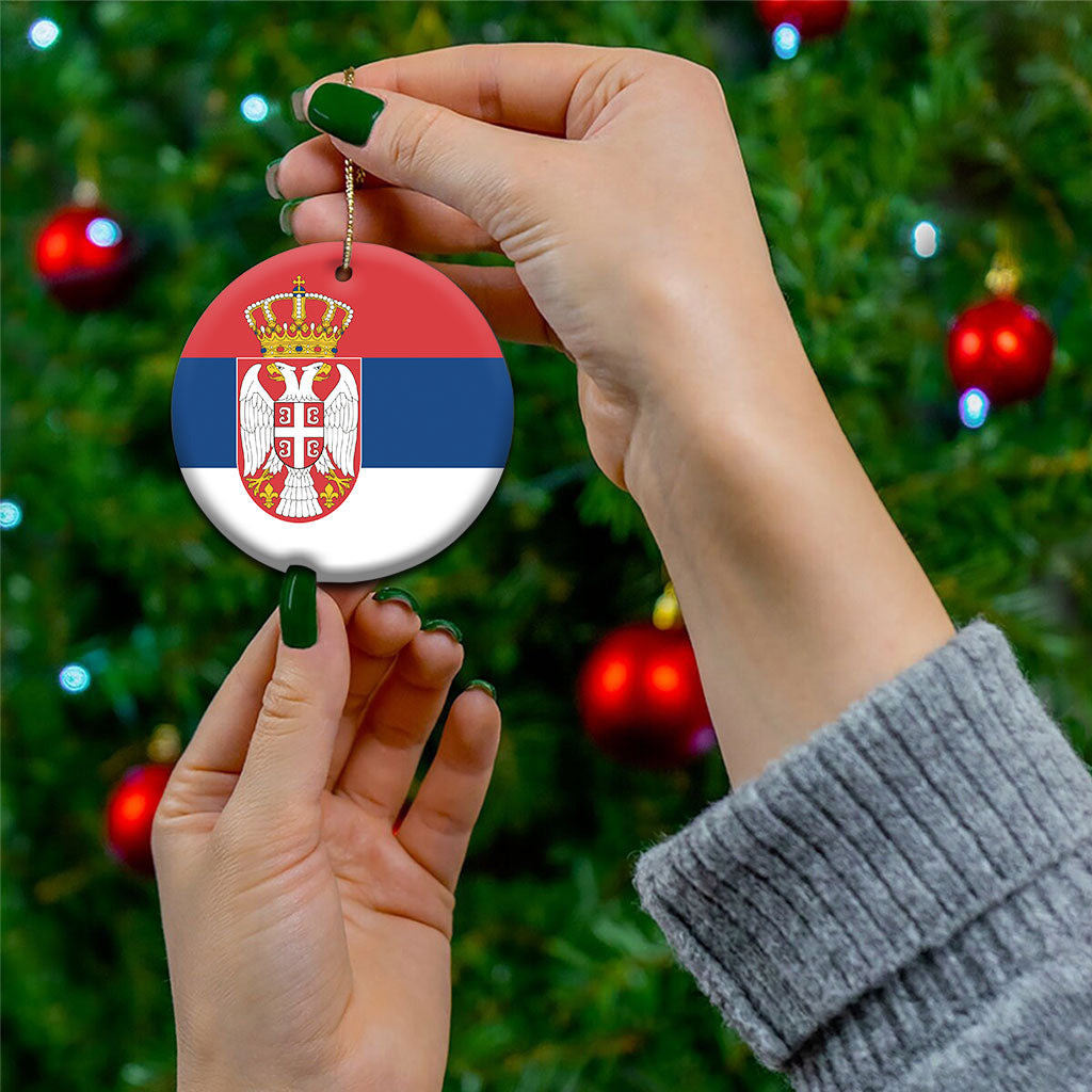 Serbia Ceramic Ornament Flag Color Inspiration