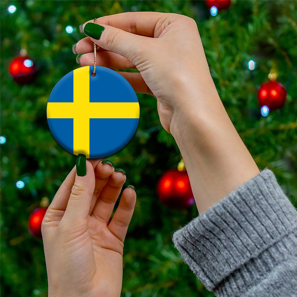 Sweden Ceramic Ornament Flag Color Inspiration