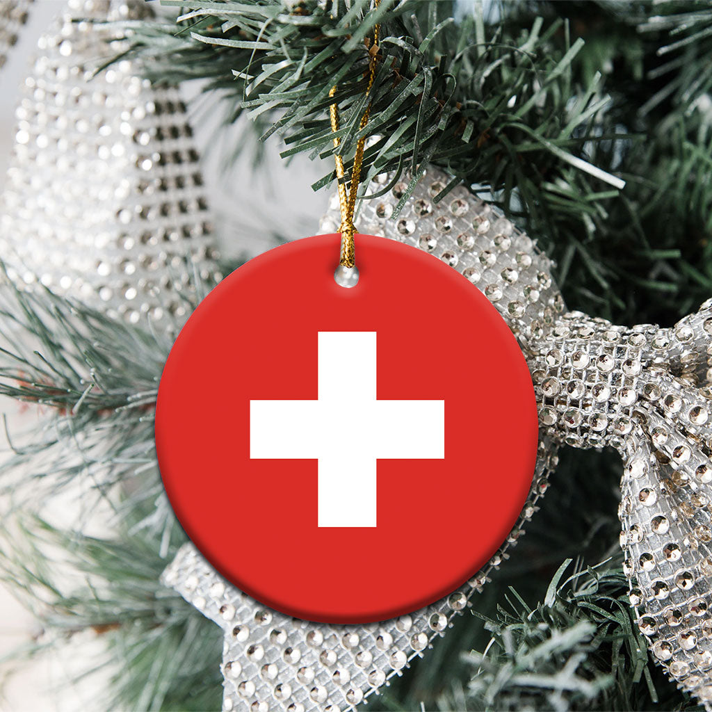 Switzerland Ceramic Ornament Flag Color Inspiration