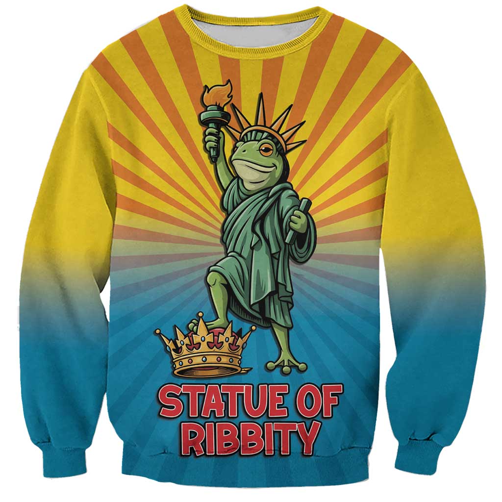 Lady Liberty Portland Frog Sweatshirt Frog Protest No Kings In America - Wonder Print Shop