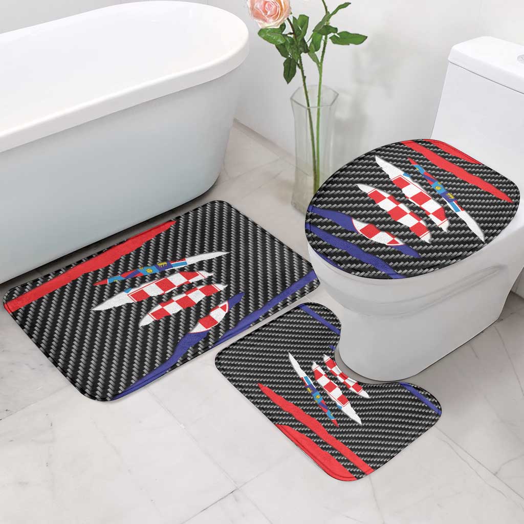 Croatia Beast Bathroom Set Ripped Flag Graphic - Wonder Print Shop