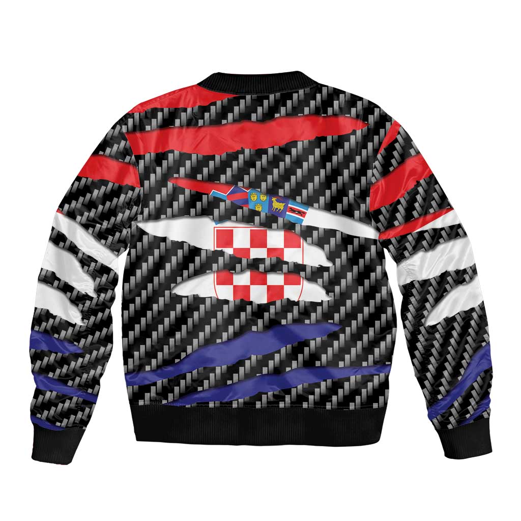 Croatia Beast Bomber Jacket Ripped Flag Graphic - Wonder Print Shop