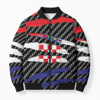 Croatia Beast Bomber Puffer Jacket Ripped Flag Graphic - Wonder Print Shop
