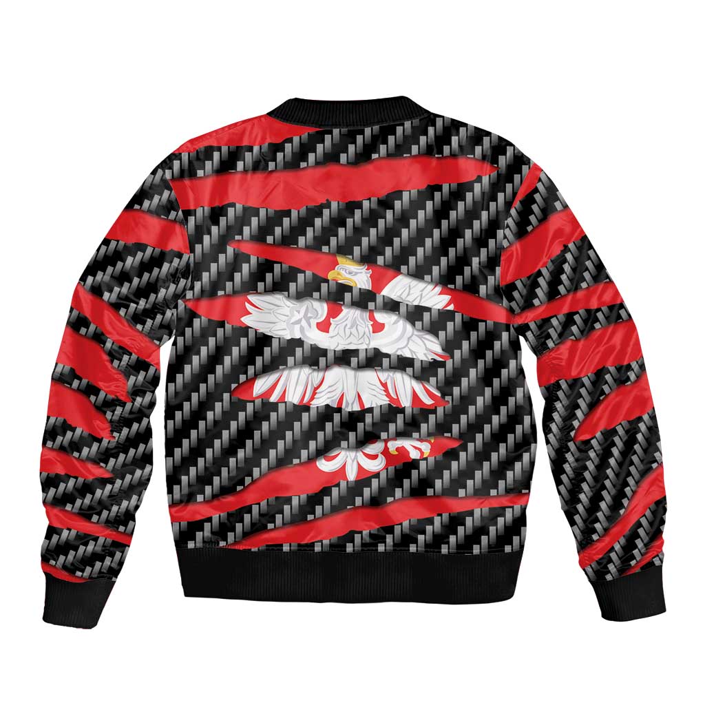 Poland Beast Bomber Jacket Ripped Flag Graphic - Wonder Print Shop