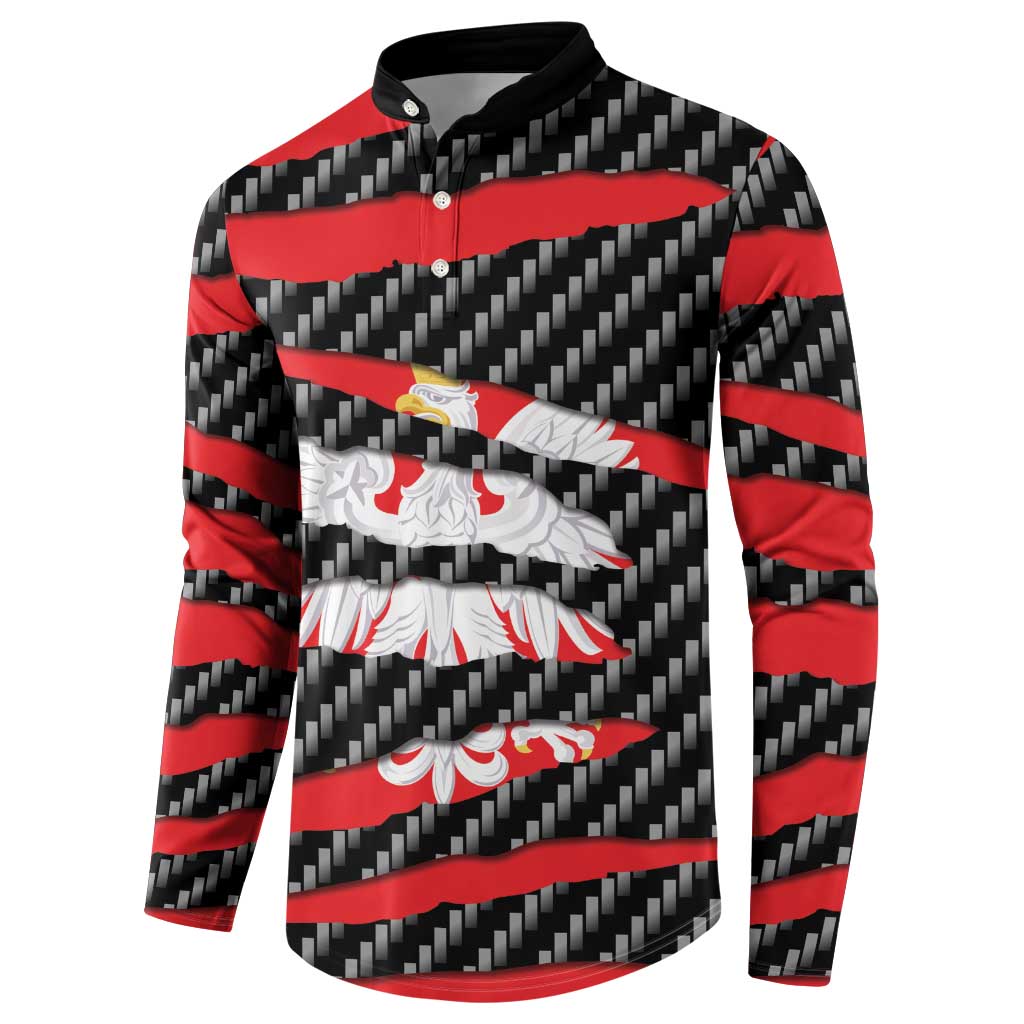 Poland Beast Button Sweatshirt Ripped Flag Graphic - Wonder Print Shop