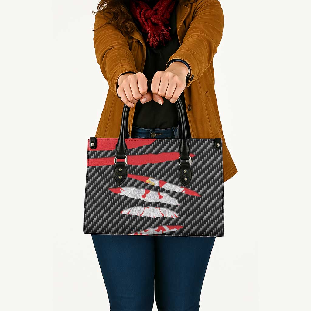 Poland Beast Leather Bag Ripped Flag Graphic - Wonder Print Shop