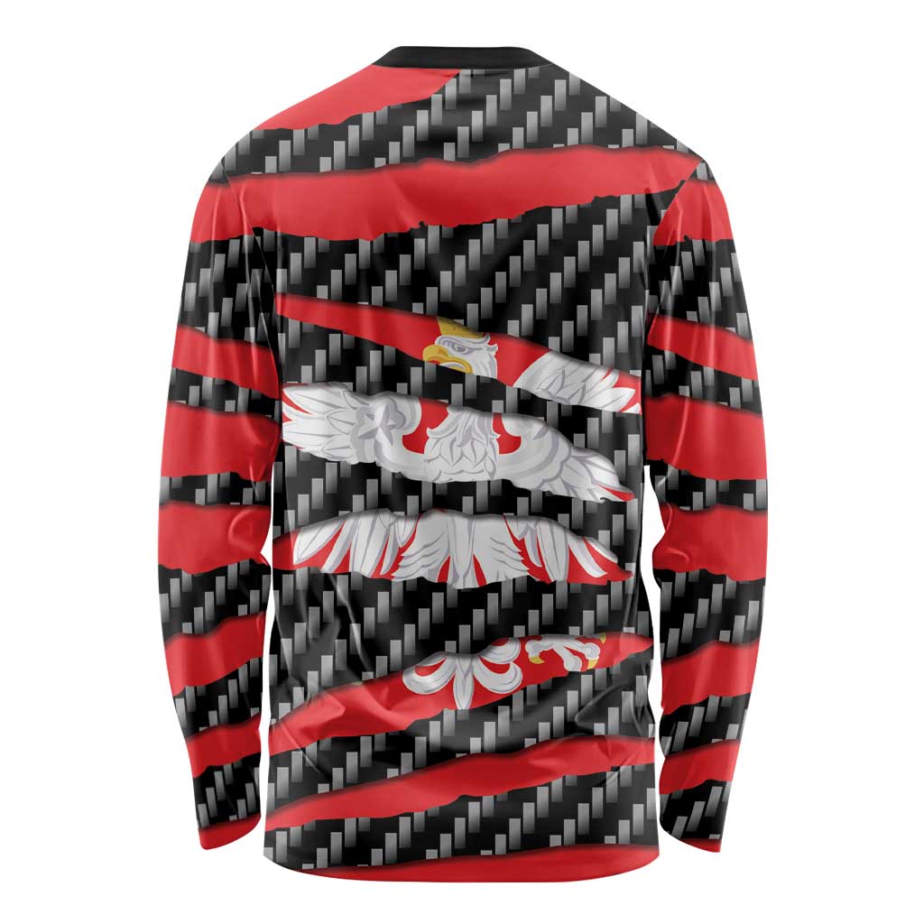 Poland Beast Long Sleeve Shirt Ripped Flag Graphic - Wonder Print Shop