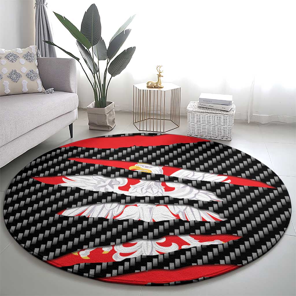 Poland Beast Round Carpet Ripped Flag Graphic - Wonder Print Shop