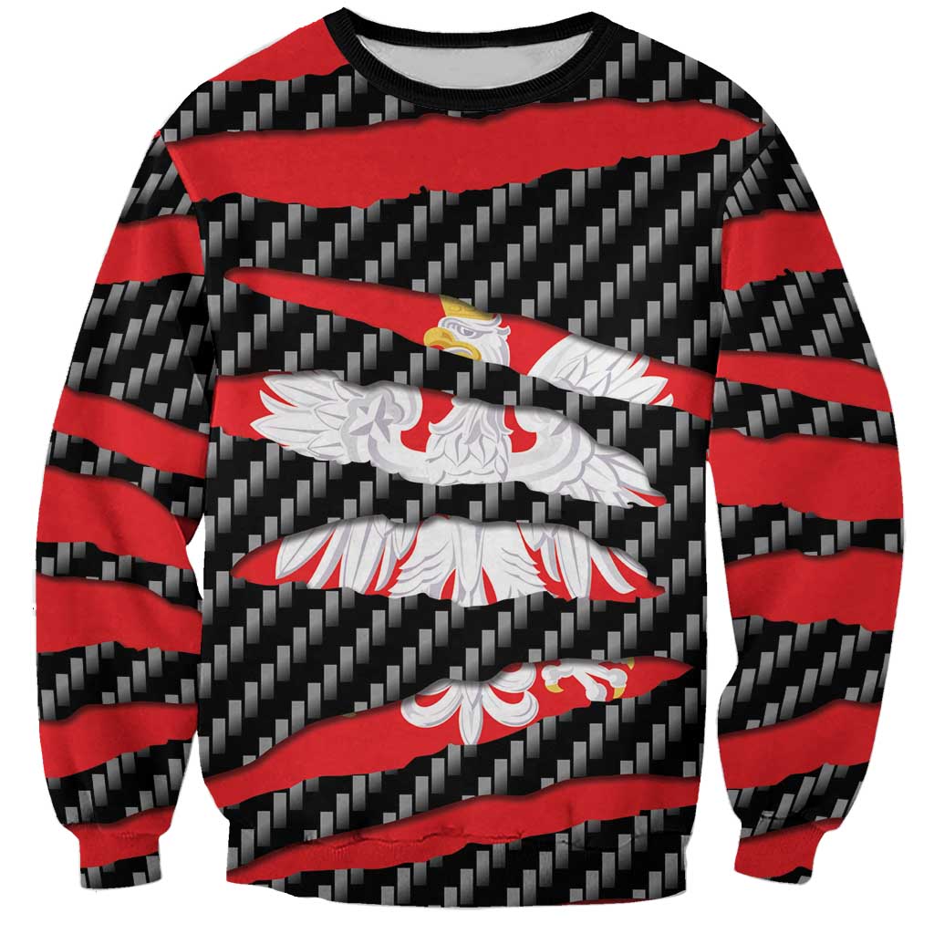 Poland Beast Sweatshirt Ripped Flag Graphic - Wonder Print Shop