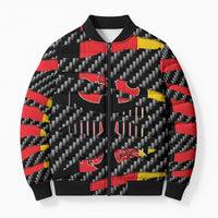 Germany Beast Bomber Puffer Jacket Ripped Flag Graphic - Wonder Print Shop