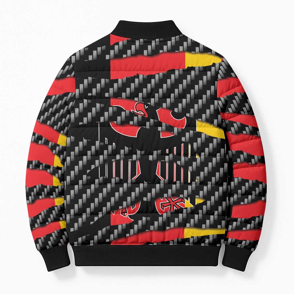 Germany Beast Bomber Puffer Jacket Ripped Flag Graphic - Wonder Print Shop