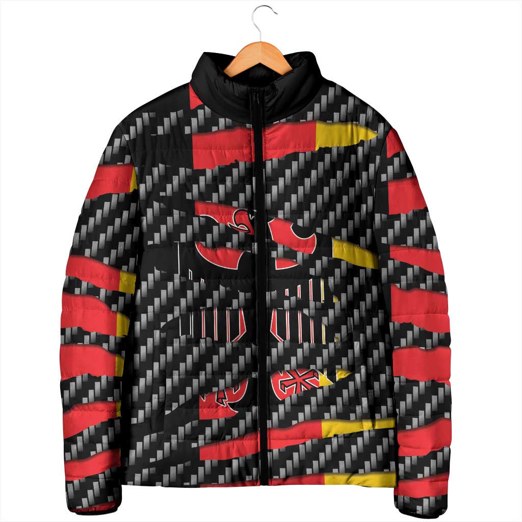 Germany Beast Padded Jacket Ripped Flag Graphic - Wonder Print Shop