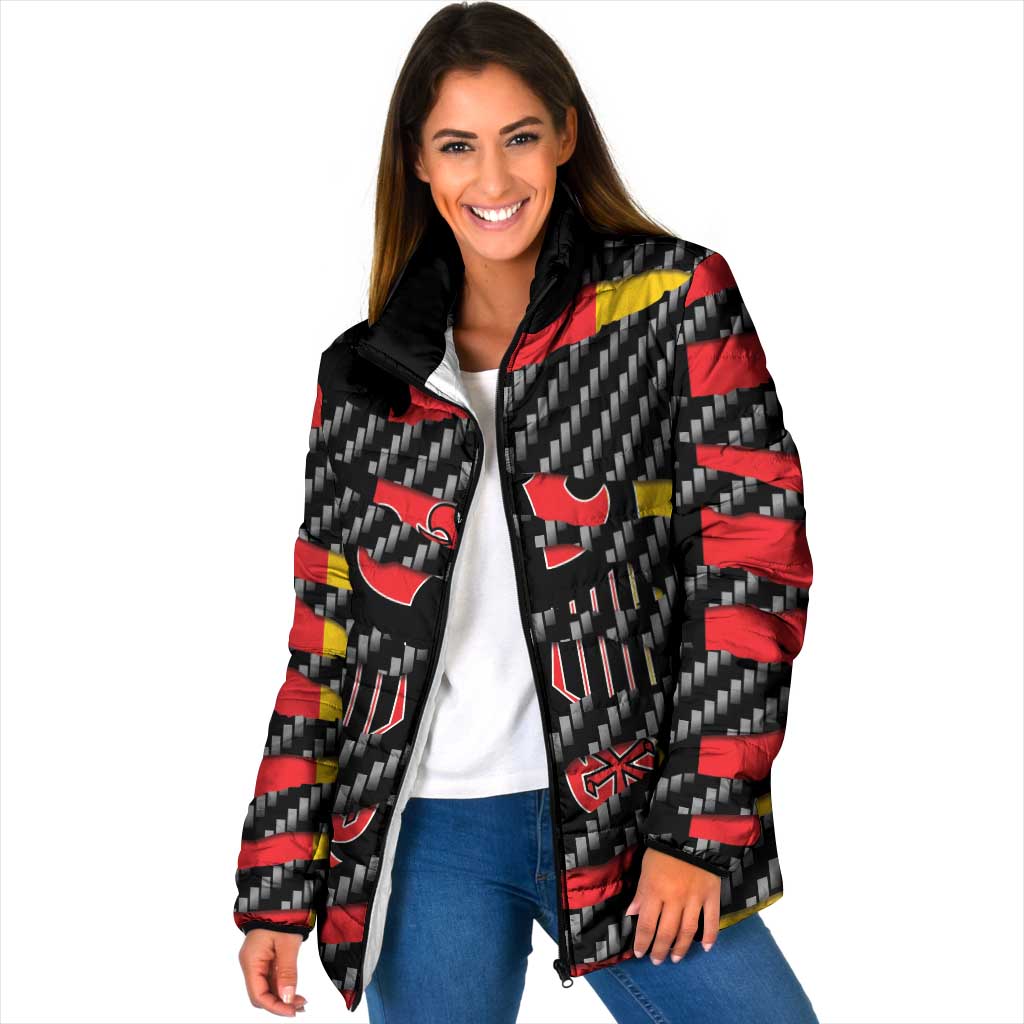Germany Beast Padded Jacket Ripped Flag Graphic - Wonder Print Shop