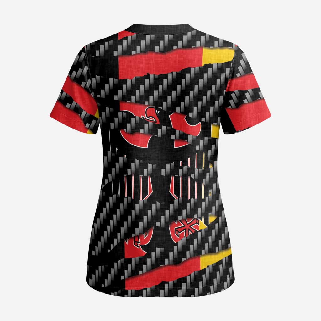 Germany Beast Scrub Top Ripped Flag Graphic - Wonder Print Shop