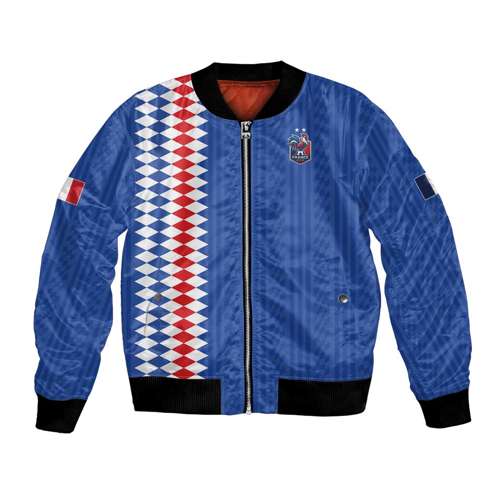 Custom World Football 2026 France Bomber Jacket Les Bleus Road To Champions - Wonder Print Shop