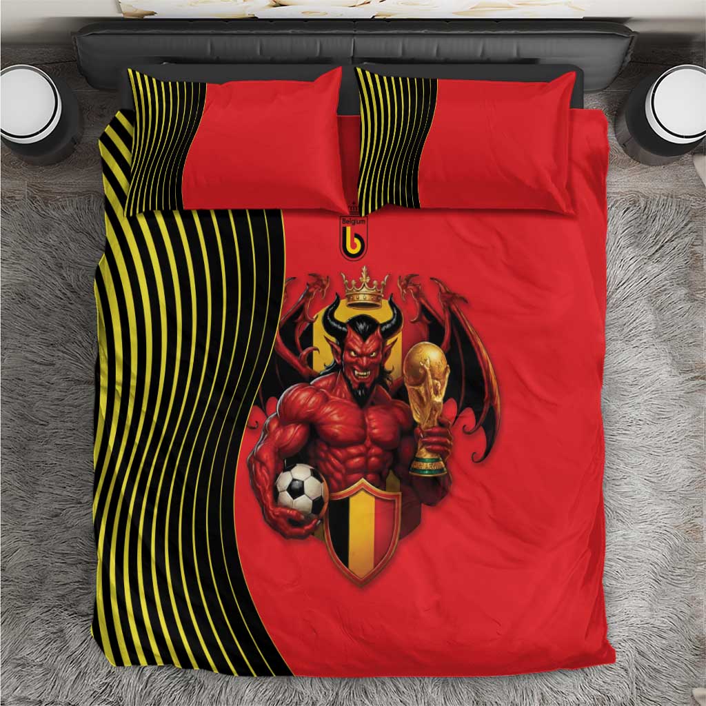 World Football 2026 Belgium Bedding Set Red Devils Go Champions - Wonder Print Shop