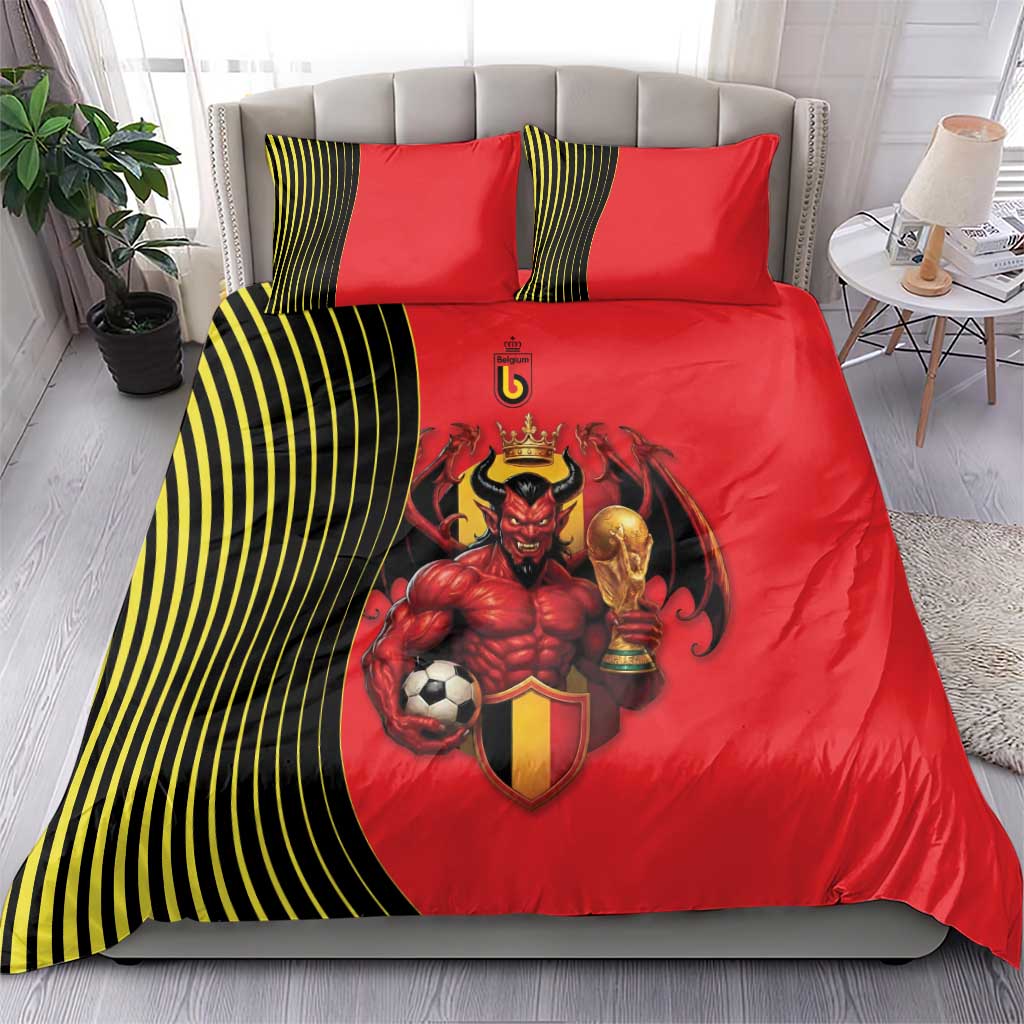 World Football 2026 Belgium Bedding Set Red Devils Go Champions - Wonder Print Shop