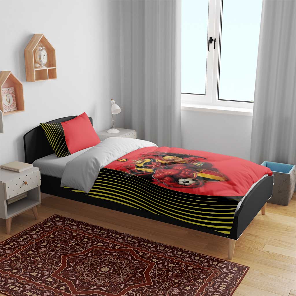 World Football 2026 Belgium Bedding Set Red Devils Go Champions - Wonder Print Shop