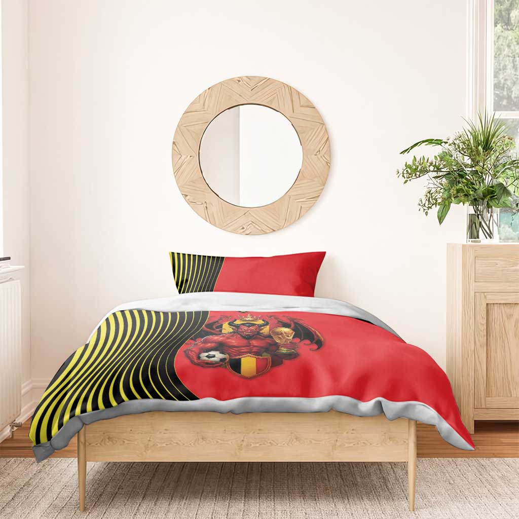 World Football 2026 Belgium Bedding Set Red Devils Go Champions - Wonder Print Shop