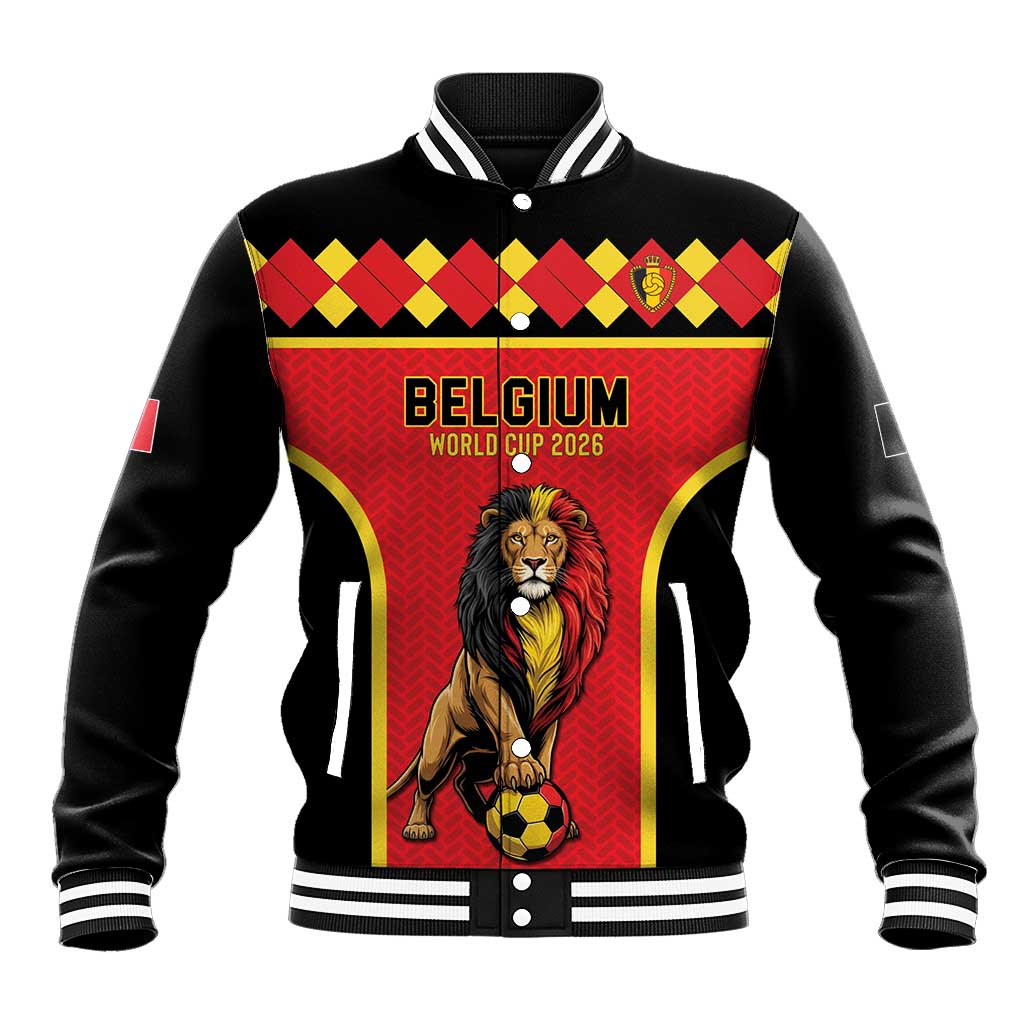 Custom World Football 2026 Belgium Baseball Jacket Belgian Lion Go Champions - Wonder Print Shop