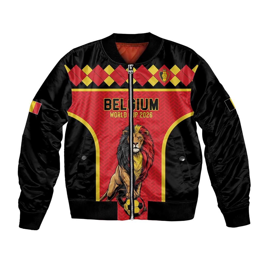Custom World Football 2026 Belgium Bomber Jacket Belgian Lion Go Champions - Wonder Print Shop