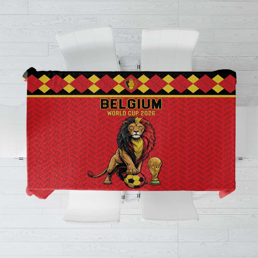 World Football 2026 Belgium Tablecloth Belgian Lion Go Champions - Wonder Print Shop