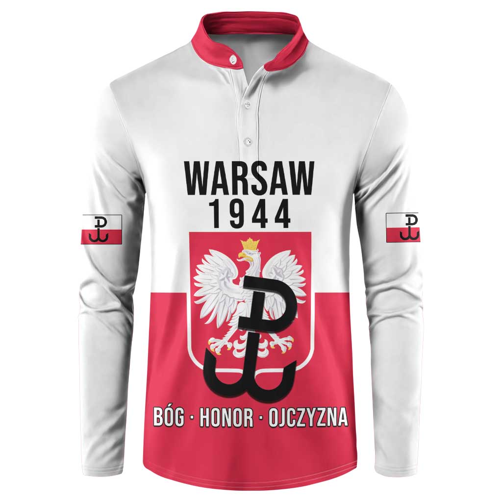 Personalized Warsaw Uprising 1944 Poland Button Sweatshirt White Eagle Kotwica Bóg Honor Ojczyzna
