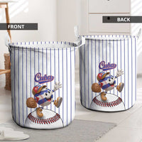 Cuba Baseball Laundry Basket Cuban Flag Mascot Design