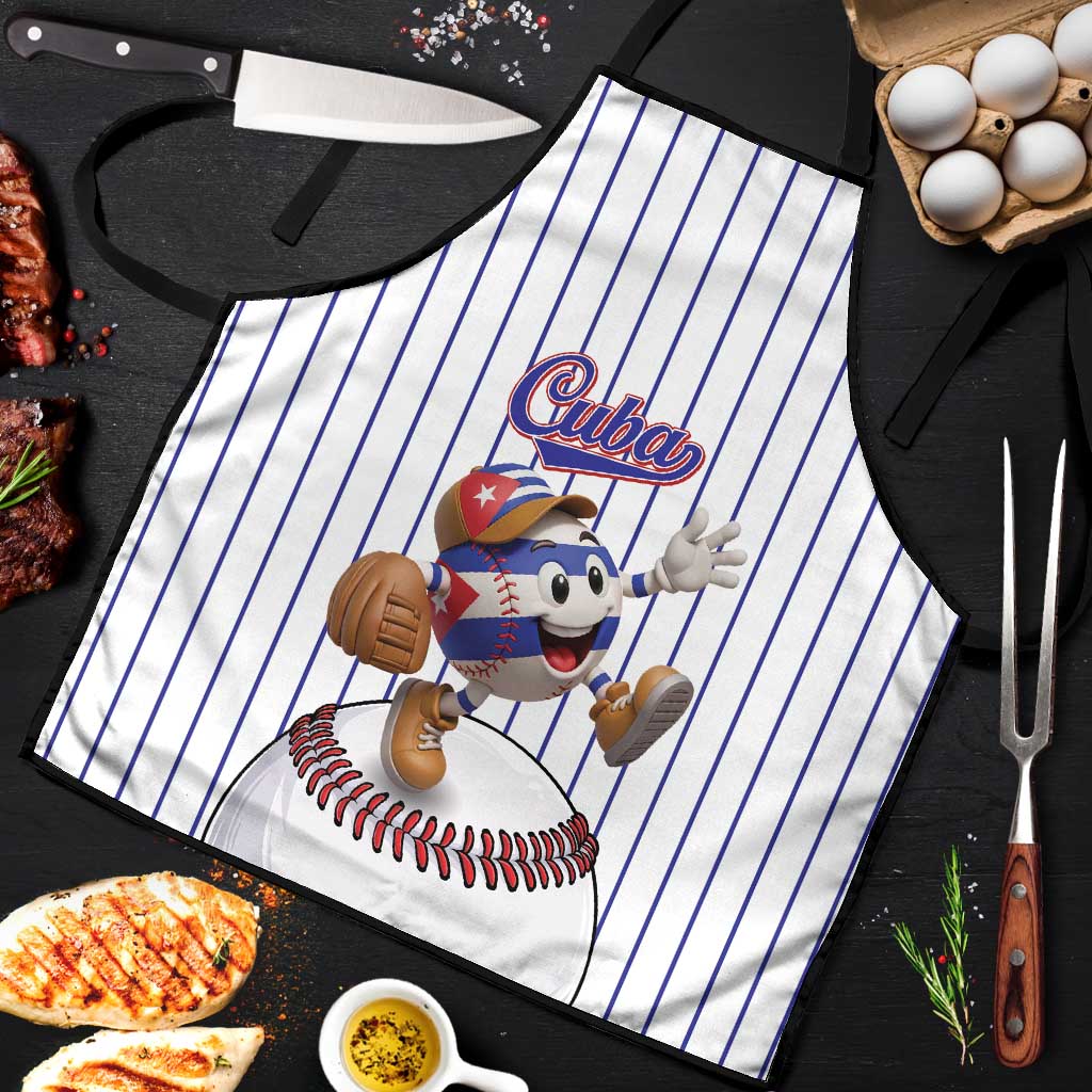 Cuba Baseball Apron Cuban Flag Mascot Design