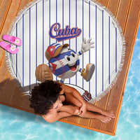 Cuba Baseball Beach Blanket Cuban Flag Mascot Design