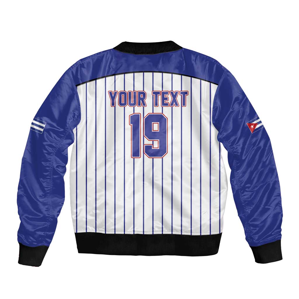Cuba Baseball Custom Bomber Jacket Cuban Flag Mascot Design