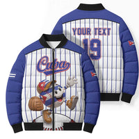 Cuba Baseball Custom Bomber Puffer Jacket Cuban Flag Mascot Design