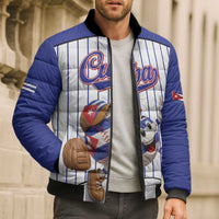 Cuba Baseball Custom Bomber Puffer Jacket Cuban Flag Mascot Design
