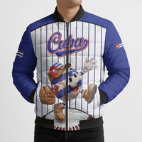 Cuba Baseball Custom Bomber Puffer Jacket Cuban Flag Mascot Design