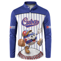 Cuba Baseball Custom Button Sweatshirt Cuban Flag Mascot Design