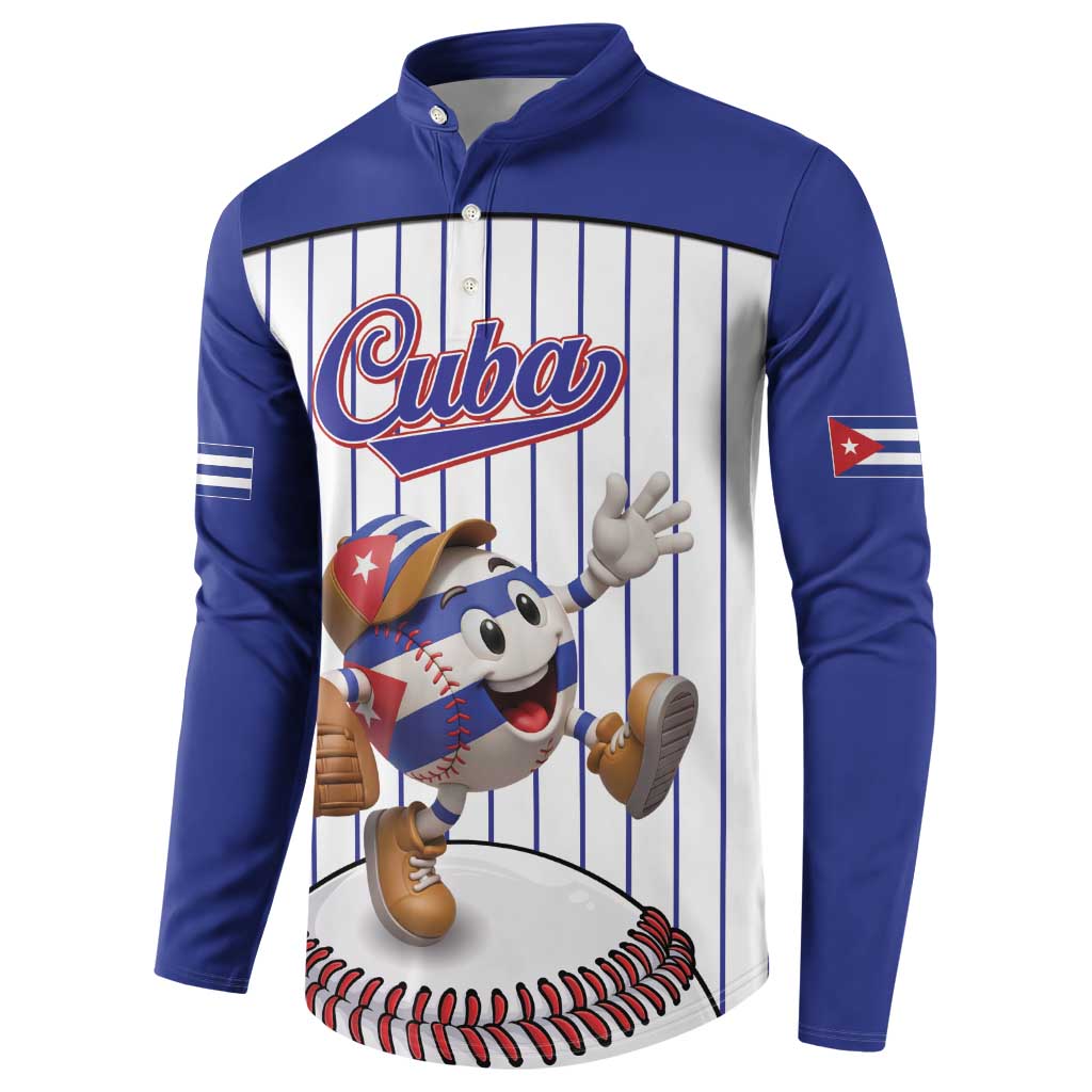 Cuba Baseball Custom Button Sweatshirt Cuban Flag Mascot Design