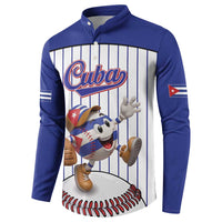 Cuba Baseball Custom Button Sweatshirt Cuban Flag Mascot Design