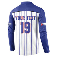 Cuba Baseball Custom Button Sweatshirt Cuban Flag Mascot Design