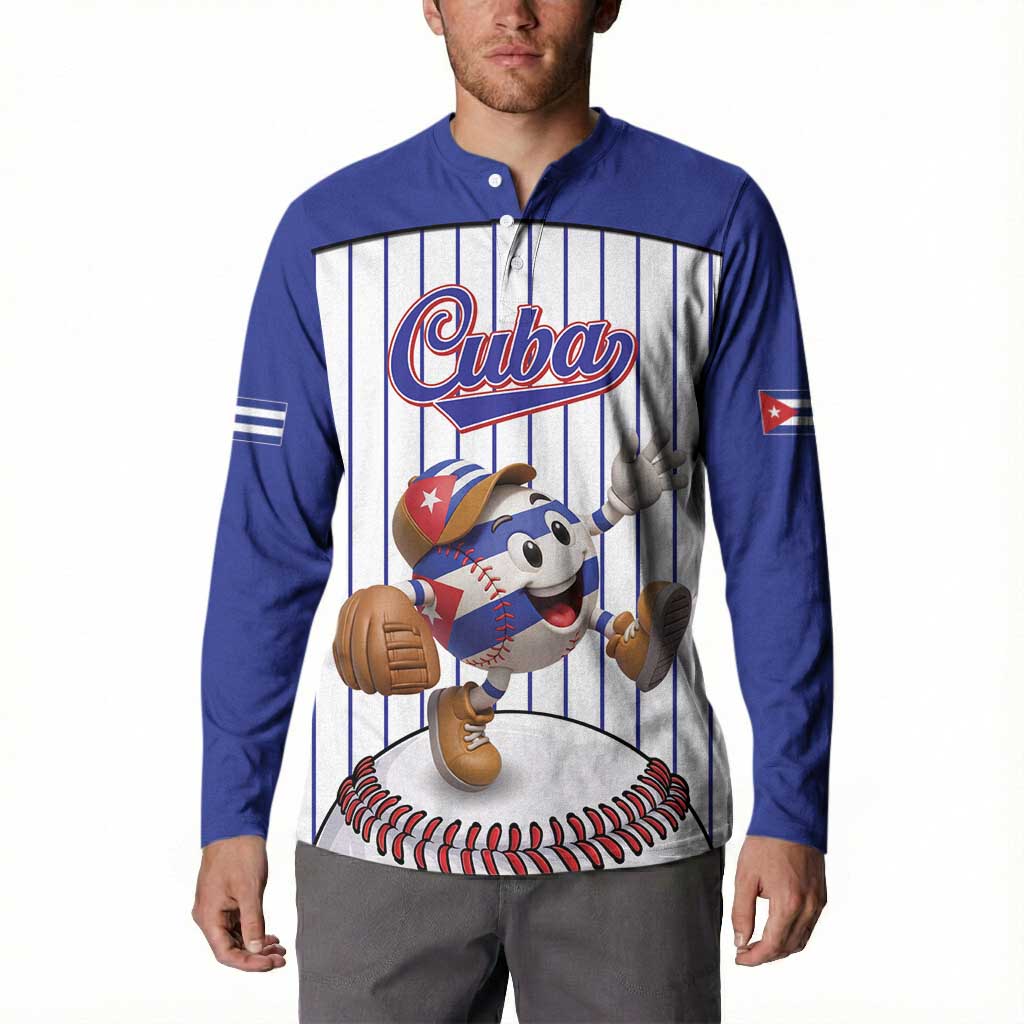 Cuba Baseball Custom Button Sweatshirt Cuban Flag Mascot Design