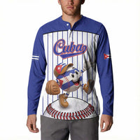 Cuba Baseball Custom Button Sweatshirt Cuban Flag Mascot Design